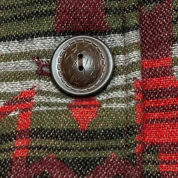 Coldwater Creek Aztec Western Jacket Women's 18W Red Wool Blend Button Front - Picture 6 of 10